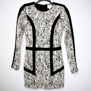 Parker Black and White Long Sleeve Dress